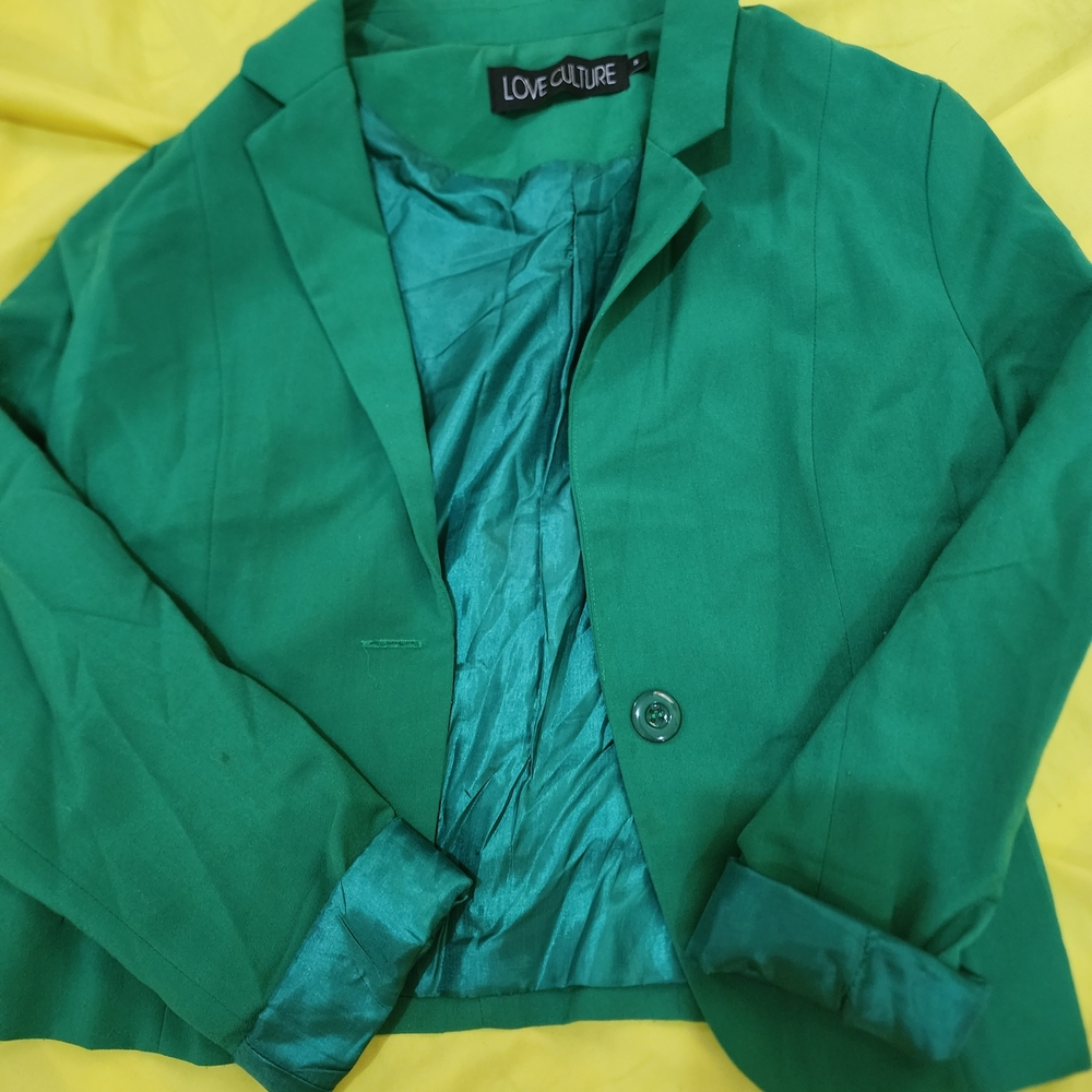 Love Culture Green Blazer Tailored Suit Jacket